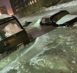 Extreme Cold Freezes Hot Water Pipes And Creates Huge Frozen Sea