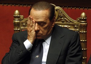 Italian Prime Minister Silvio Berlusconi attends a session at the Senate in Rome