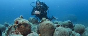 1000 years old amphora stack under the Aegean Sea, Turkey