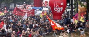 Protesters march during a demonstration against French labour law reform in Paris, France, May 19, 2016. REUTERS/Charles Platiau