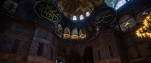 ISTANBUL, TURKEY - FEBRUARY 11: A tourist takes a photograph of the interior of the Hagia Sophia Museum on February 11, 2016 in Istanbul, Turkey. The Hagia Sophia (Ayasofya) Museum is one of the most visited tourist attractions in Turkey, with more than 3 million visitors per year. Constructed in 537 the museum originally served as an Orthodox Cathedral, later a Roman Catholic church and was converted into a mosque when Constantinople was conquered by the Ottoman Turks in 1453. In 1935 it was opened as a museum by the Republic of Turkey. The museum is currently undergoing restoration on various parts of the interior. (Photo by Chris McGrath/Getty Images)