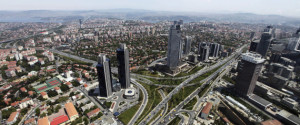 General view of Istanbul's Levent financial district in Istanbul
