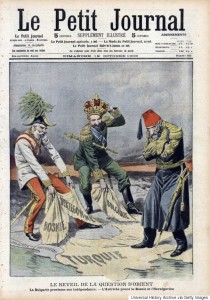 Young Turk Revolution, 1908. In the upheaval in the Ottoman Empire caused by the Young Turk Revolution, in October Austria (Franz - Joseph) seized Boznia - Herzogovina and Bulgaria (Ferdinand I) declared independence from the Ottoman Turks (Photo by: Universal History Archive/UIG via Getty Images)