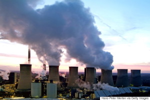 coal power plant at dusk