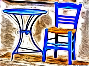 Greek table and chair