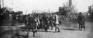LEBANON - JANUARY 01: French soldiers entering in Beyruth, Lebanon. Just after the First World War the Ottoman Empire, allied of the Germans, were disolved. Besides, following the 1916 Sykes-Picot agreement, Lebanon were placed under French mandate by the League of Nations in 1920. It created the "Great Lebanon" the same year (corresponding to the actual borders of the country). (Photo by Keystone-France/Gamma-Keystone via Getty Images)