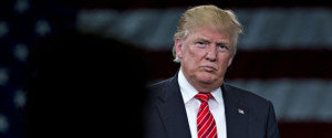 Donald Trump, president and chief executive of Trump Organization Inc. and 2016 Republican presidential candidate, listens to a question during a town hall event at the Tampa Convention Center in Tampa, Florida, U.S., on Monday, March 14, 2016. As protesters shadow campaign appearances by Trump, the billionaire has shifted a planned Monday-night rally in south Florida to Ohio, where polls show Governor John Kasich may be pulling ahead days before the states primary election. Photographer: Andrew Harrer/Bloomberg via Getty Images