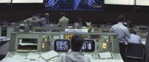 A look at NASA's mission control room at the Johnson Space Center, also known by its callsign, 'Houston,' during a simulation of a space mission. Photo circa 1985.