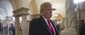 President-elect Donald Trump walks through the Crypt at the Capitol to his inauguration ceremony in Washington, Friday, Jan. 20, 2017. Trump, a real estate mogul and reality television star who upended American politics and energized voters angry with Washington, will be sworn in as the 45th president of the United States, putting Republicans in control of the White House for the first time in eight years. REUTERS/J. Scott Applewhite/Pool)